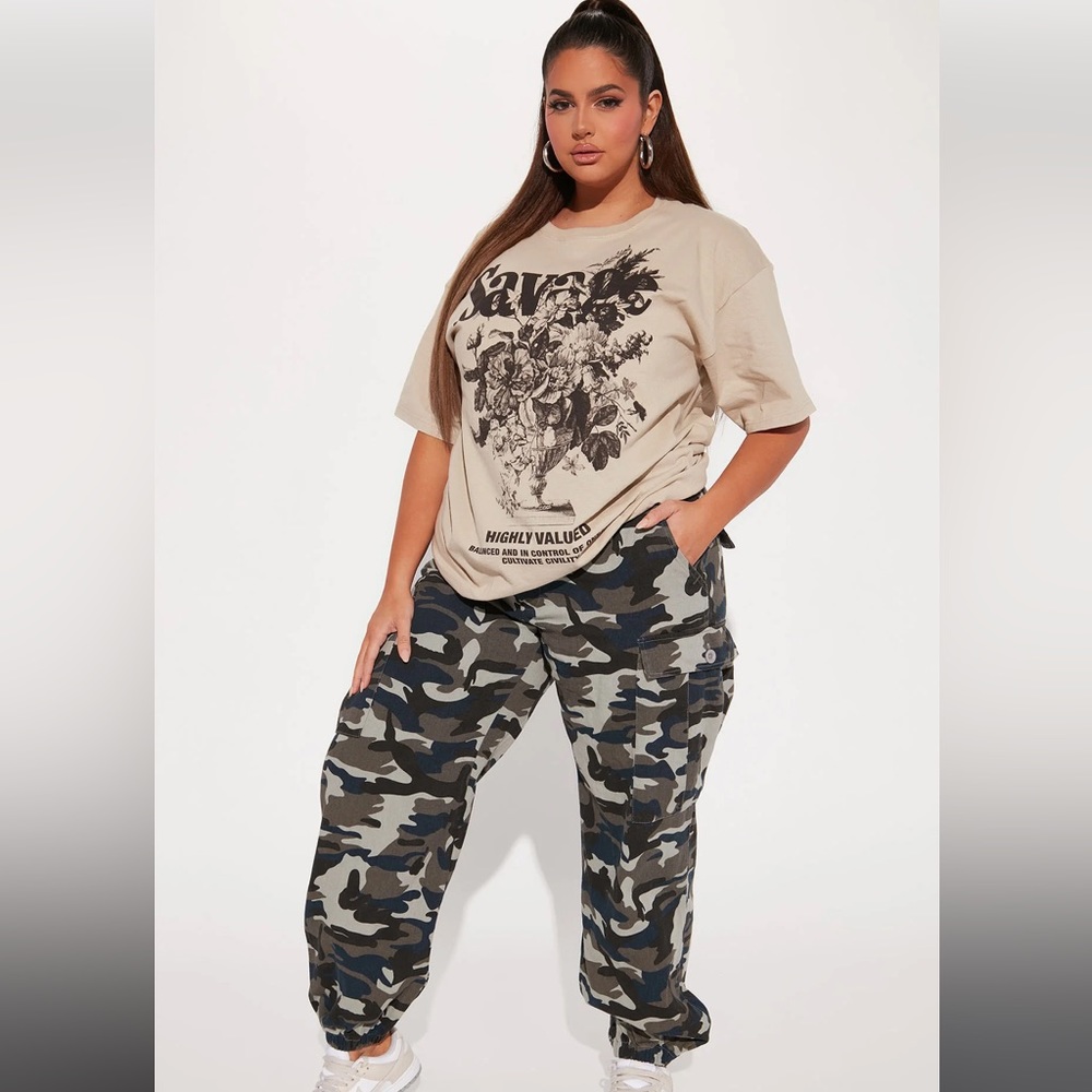 Fashion Nova Cadet Kim Oversized Camo Pants -  XL NWT